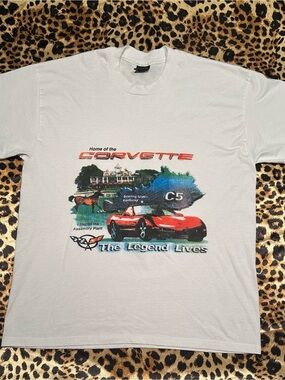 Vintage Y2K C5 Corvette “I toured the Assembly Plant” White Tee Shirt